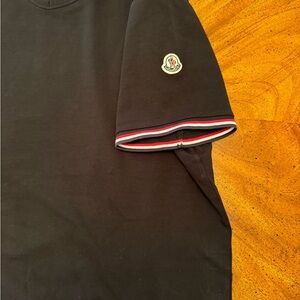 Moncler slim fit polo in black size Large